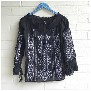 Romeo & Juliet Couture Embroidered Peasant Top